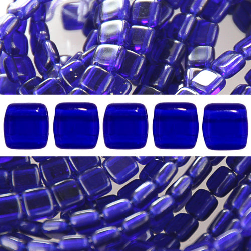 2 holes CzechMates tile bead cobalt 6mm (50)