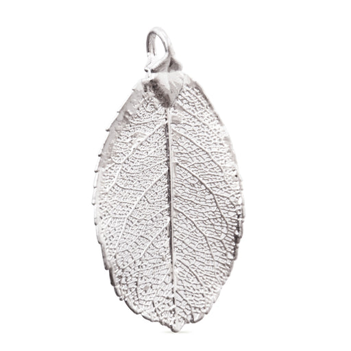 Real rose leaf pendant sterling silver 50mm (1)