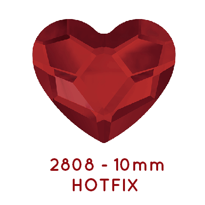 Buy Swarovski 2808 HEART flat back HOTFIX 10mm Light Siam (4)