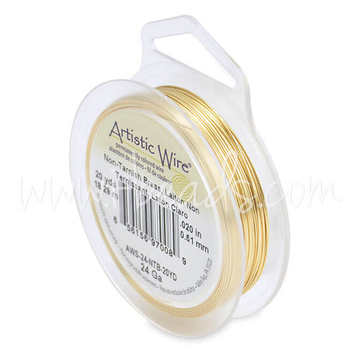 Buy Artistic wire 24 gauge non tarnished brass, 18.2m (1)