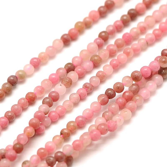 Natural Gemstone Rhodochrosite Round Beads -2mmx0,8- 184/strand - 40cm (1 strand)