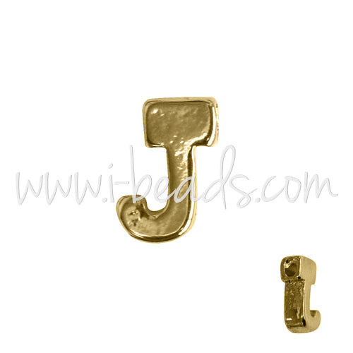 Buy Letter bead J gold plated 7x6mm (1)