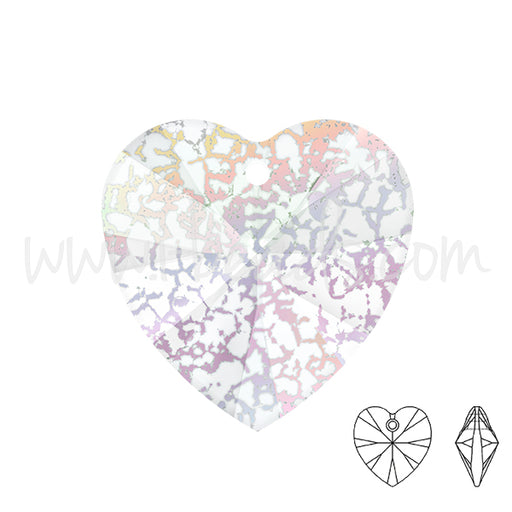 Buy Swarovski 6228 heart pendant crystal white patina effect 10mm (1)