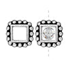 Square bead frame metal antique silver plated for 4mm beads 9mm (1)