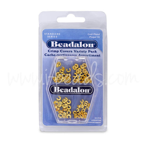 Beadalon crimp cover assortment metal gold plated 80 pcs (1)