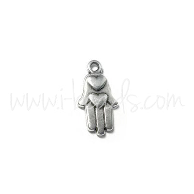 Hamsa hand charm silver plated 8x13mm (1)