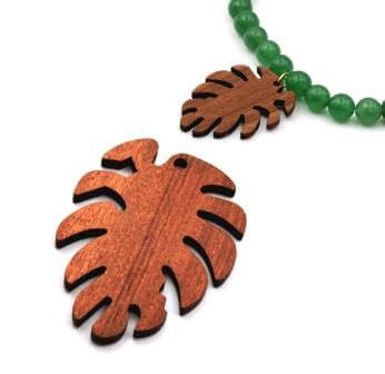 Montserra Leaf Burlywood Pendant 37mm (1)