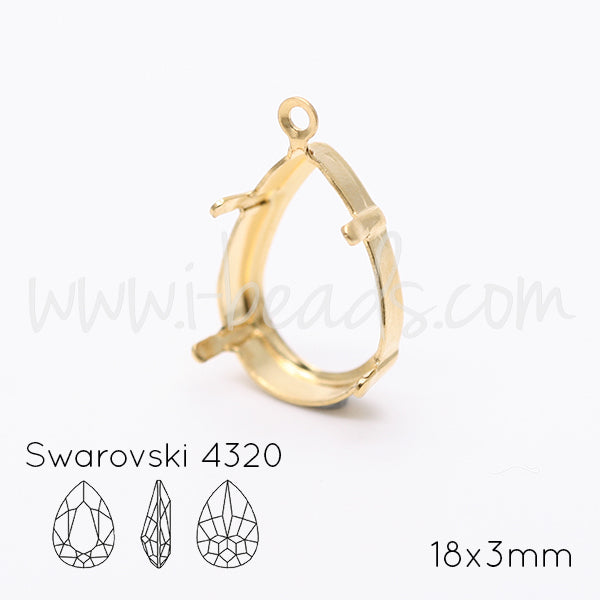 pendant setting for Swarovski 4320 18x13mm gold plated (1)