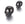 Beads wholesaler Skull bead horizontal large hole Stainless steel BLACK 11mm, hole 2.5mm (1)