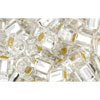 cc21 - Toho cube beads 4mm silver lined crystal (10g)