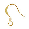 Buy Flat fish hook earring finding with coil metal gold plated 16mm (4)