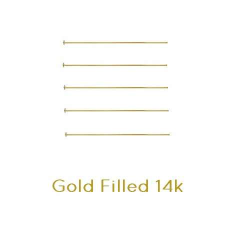 5 headpins metal gold filled 14K 38mm 26 gauge 0,4 mm (5)
