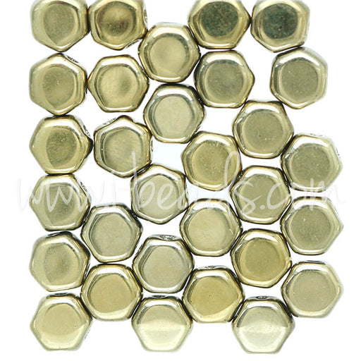 Honeycomb beads 6mm crystal full amber (30)