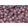 cc166b - toho beads 8/0 transparent rainbow medium amethyst (10g)
