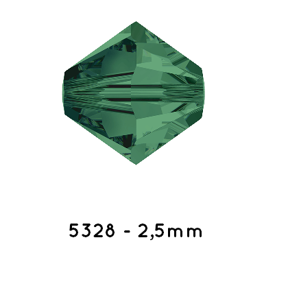 Swarovski 5328 Xillion bead crystal EMERALD 2,5mm (x40)