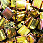 Cc462 - Miyuki tila beads met gold iris 5mm (25)