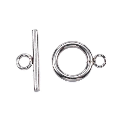 Stainless Steel Bar & Ring Toggle Clasps-13mm and T bar : 18mm (1)