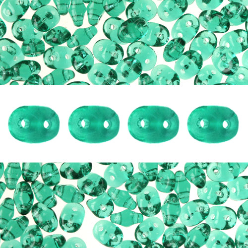 Super Duo beads 2.5x5mm Emerald (10g)