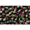 cc2204 - Toho beads 8/0 silver lined frosted olivine/pink (10g)