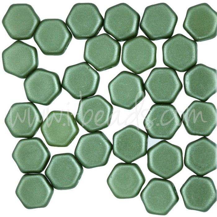 Honeycomb beads 6mm pastel olivine (30)