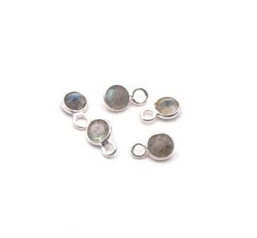 Buy small charm with Labradorite and Sterling Silver 8x5mm (2)