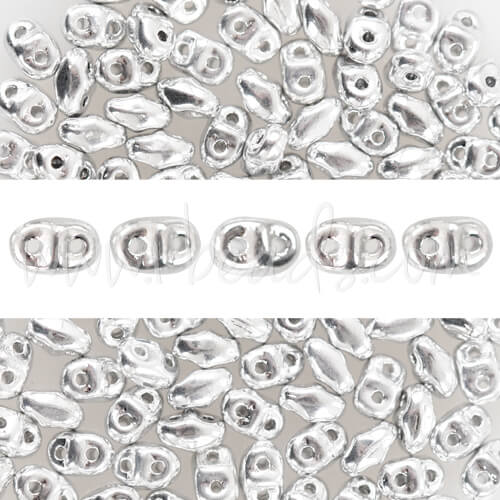 MiniDuo beads 2.5x4mm silver (10g)