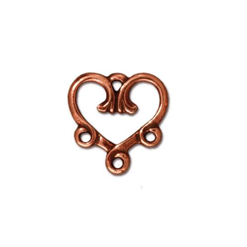 Vine heart link metal antique copper plated 13mm (1)