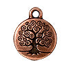 Tree of life charm metal antique copper plated 18mm (1)