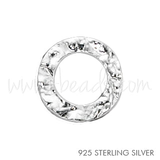 Buy sterling silver round hammered ring 16mm (1)