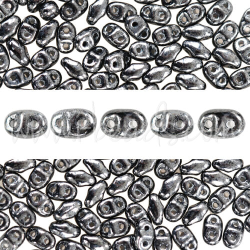 MiniDuo beads 2.5x4mm hematite (10g)
