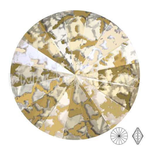 Buy Swarovski 1122 rivoli crystal gold patina effect 14mm (1)