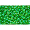 cc306 - Toho beads 11/0 jonquil/shamrock lined (10g)