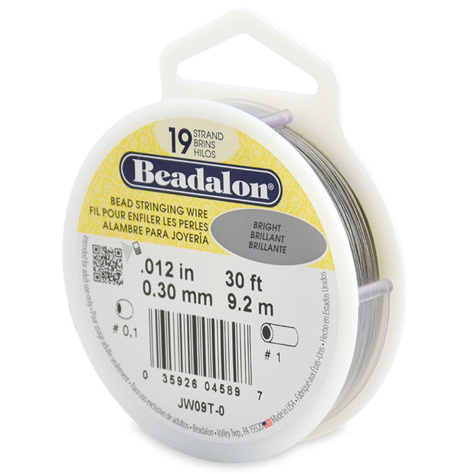 Beadalon bead stringing wire 19 strands bright 0.30mm, 9.2m (1)