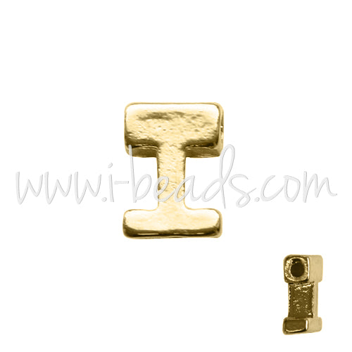 Buy Letter bead I gold plated 7x6mm (1)