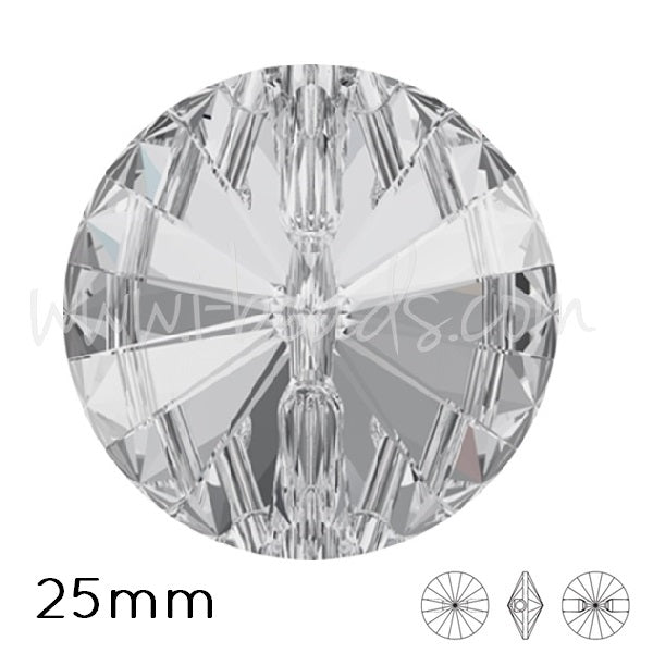 Czech Crystal Rivoli Round Button 25mm (1)