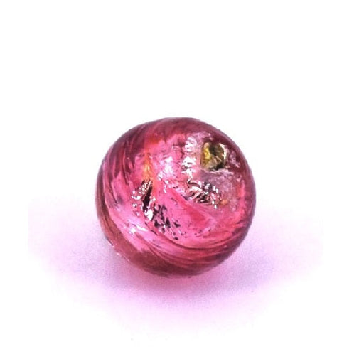 Murano round bead ruby ​​and silver 6mm (1)