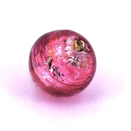 Murano round bead ruby ​​and silver 8mm (1)