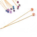 Golden head pin 48mm with opaque faceted strawberry quartz 3.5mm (2)