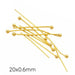 Headpins with round bead Golden brass - 20x0,6mm (10)