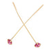 Headpin Fine golden brass with fuchsia pink zircon - 42x3x0.6mm (2)