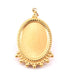 Oval pendant Gold stainless steel - 30x18.5mm - for cabochon 18x13mm(1)