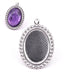 Oval pendant Stainless steel - 28x20mm - for cabochon 18x13mm (1)