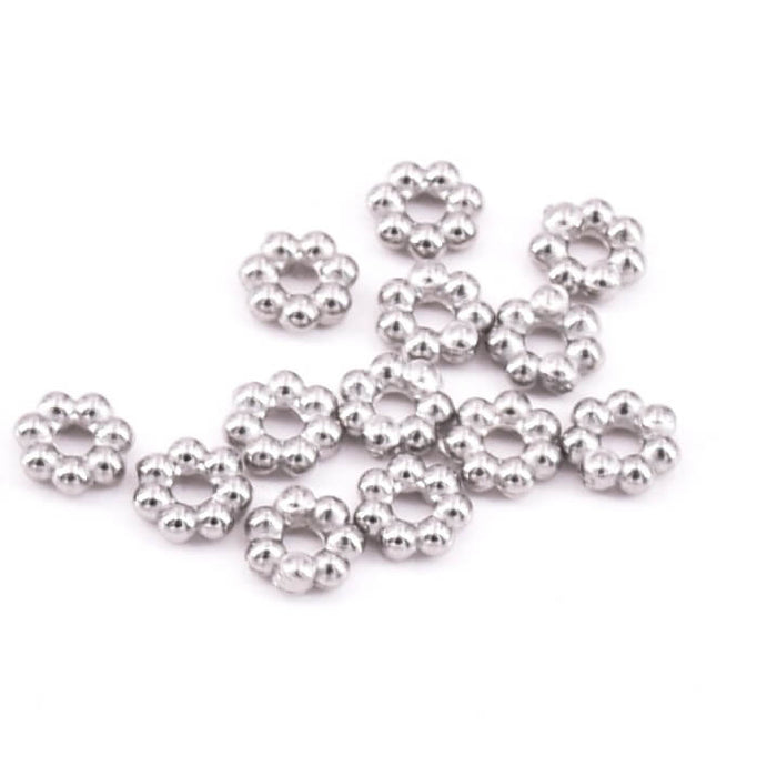 Heishi bead spacer beaded Stainless steel - 3x1mm - Hole: 1mm (20)