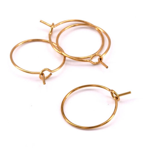 Buy Hoop earrings golden stainless steel 15mm-0.7mm (4)