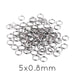Stainless steel jump rings 5x0.8mm (40)