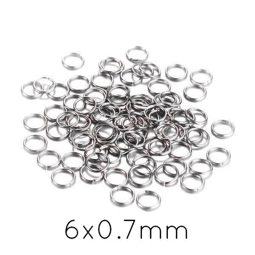 Buy Stainless steel jump rings 6x0.7mm (20)