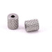 Cylinder bead diamond striated- stainless steel 7x6mm (2)