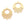 Beads Retail sales Round chandelier earrings with 3 rings - golden stainless steel 30x25mm (2)