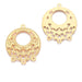 Round chandelier earrings with 3 rings - golden stainless steel30x25mm (2)