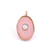 Oval pendant glass rose quartz set in rose gold steel 18x11mm (1)